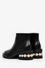 Nicholas Kirkwood Black Leather Faux Pearl Ankle Boots 38