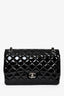 Pre-loved Chanel™ 2010 11 Black Patent Leather Jumbo Double Flap SHW