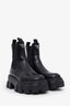 Prada Black Monolith Brushed Leather Chelsea Boots Size 36.5