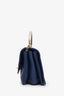 Pre-loved Chanel™ 2019 Blue Quilted Calfskin Leather Metal Top Handle Envelope Flap