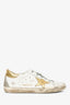 Golden Goose White/Gold Leather Superstar Low-Top Sneakers Size 38