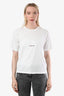 Saint Laurent White Cotton Logo-Print T-Shirt Size XS