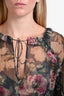 Zimmermann Green/Pink Silk Floral Long Sleeve Maxi Dress Size 1 with Slip