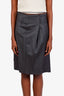 Brunello Cucinelli Grey Wool Pleated Midi Skirt Size 6