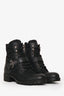 Prada Black Leather Nylon Combat Boots Size 38