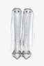 Balenciaga Silver Leather Studded Pointy Cagole Boots Size 35