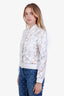 Hermès White/Brown Cotton Horsebit Printed Bomber Jacket Size 34