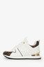 Louis Vuitton White Leather Monogram Run Away Sneakers Size 37
