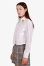 Prada White Crystal-Embellished Poplin Shirt Size 36