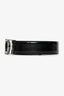Salvatore Ferragamo Black Shiny Leather Double Gancini Belt