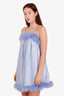 Sleeper Blue Turkey Feathered Mini Dress Size S