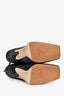 Fendi Navy/Rose Gold Jacquard Square Toe Heel Boots Size 38
