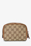 Gucci Tan Monogram Canvas Leather Mini Cosmetic Pouch