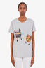 Burberry Grey Cotton Embellished Creature T-Shirt Size S