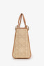 Christian Dior 2021 Beige/Brown Raffia Medium Lady Dior Bag with Strap