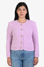 Ba&sh Lilac Knit Gold Buttoned 'Lady' Cardigan Size L