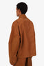 Prada Brown Distressed Triangle Logo Coverall Jacket Size M Mens
