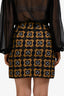 Marni Brown/Black Square Pattern Prints Mini Skirt Size 36