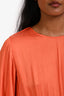 Maje Orange Satin Cropped Long Sleeve Top Size 1