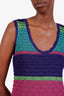 Missoni Purple/Pink/Metallic Striped Knit Sleeveless Mini Dress Size 38