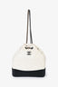 Pre-loved Chanel™ 2018 19 Black/White Aged Leather Small Gabrielle Backpack