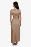 Ba&sh Tan Cut-out Short Sleeve Maxi Dress Size 6