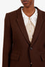 Rick Owens FW24 Brown Wool Single Breasted Blazer Size 40