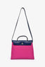 Hermès 2020 Magenta Canvas/Navy Leather Herbag 31