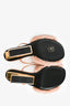 Sandales Fendi à talons en vison rose avec logo, pointure 37