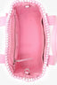 Miu Miu Pink/White Woven Basket Top Handle Bag