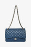 Pre-loved Chanel™ 2016 17 Blue Quilted Lambskin Jumbo Double Flap SHW