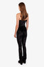 Off-White Black Velour Logo Jumpsuit Size 42