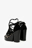 Pre-Loved Chanel™ Black Velvet Wooden Wedge Heels Size 37