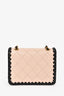 Pre-loved Chanel™ 2022 Light Pink/Black Leather My Own Frame Mini Flap Bag