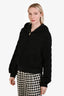 Pre-loved Chanel™ 2024 Black Cotton Eyelet Zip Up Hoodie Size 42