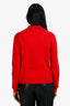 Maje Red Wool Blend 'Armour' Pocket Sweater Size 1