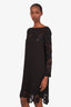Diane von Furstenberg Black Lace Long Sleeve Midi Dress Size 12