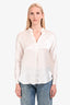 Vince White Silk Long Sleeve V-Neck Top Size XS