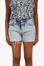 Frame Light Wash Le Simone Denim Raw Hem Shorts Size 24