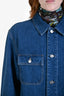 Gucci Blue Denim Laser Printed Logo Jacket Size 46