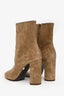 Saint Laurent Tan Suede Heel Zip Boot Size 37