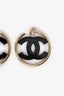 Pre-loved Chanel™ 2024 Black Resin CC Hoop Clip-on Earrings