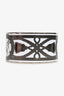 Hermès Palladium Multicolour Enamel 'Grand Apparant' Equestrian Extra Wide Bangle