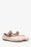 Miu Miu Pink Satin 'Calzature Donna' Bow Ballet Flats Size 38