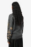 Dries Van Noten Grey Wool Gold Sparkle Detail Sleeve Sweater Size XS