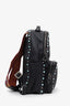 Valentino Black Leather Turquoise Studded Accent Backpack