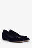 Salvatore Ferragamo Navy Velvet Bow Vara Pumps Size 10