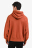 Palm Angels Orange Cotton Embroidered Teddy Bear Hoodie Size Medium Mens