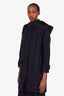 Proenza Schouler Navy Wool Cashmere Fur Trimmed Coat Size 2