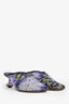 Loewe Purple/Green Sequin 'Floral Toy' Mules Size 38